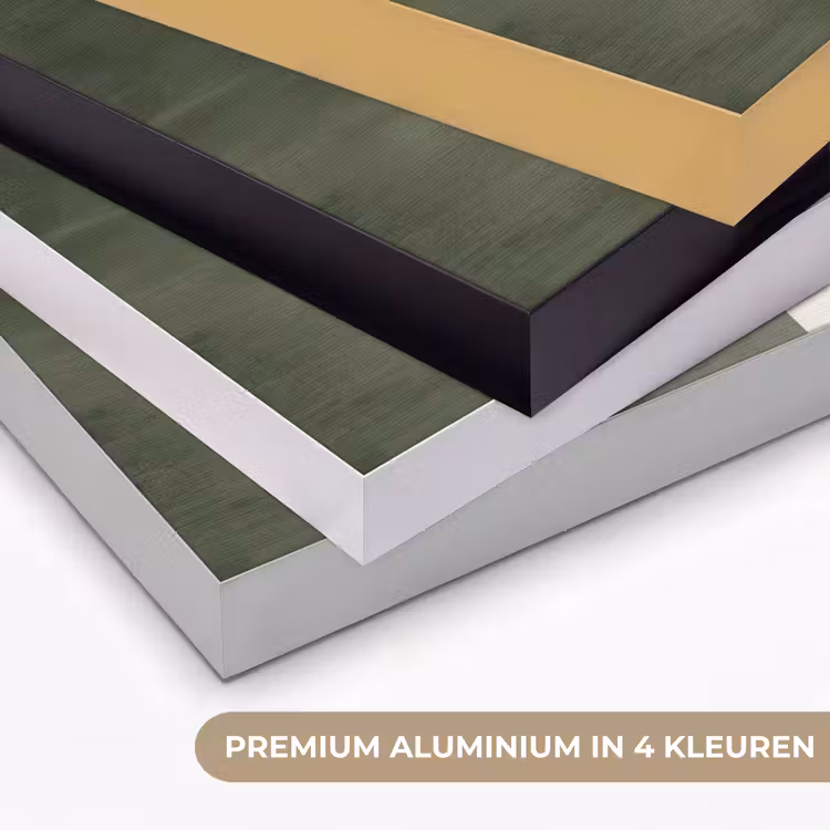 Japandi - Vogel - Groen Textielframe zwart klein -USP_kleurenNL