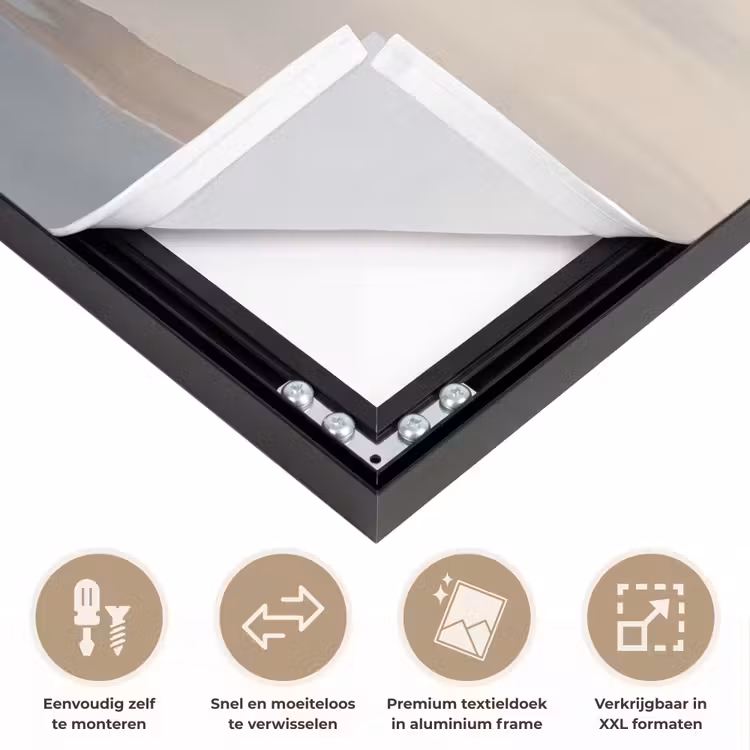 Japans - Landschap - Beige Textielframe zwart klein -USP_closeupNL