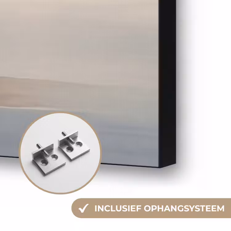 Japans - Landschap - Beige Textielframe zwart klein -USP_ophangsysteemNL
