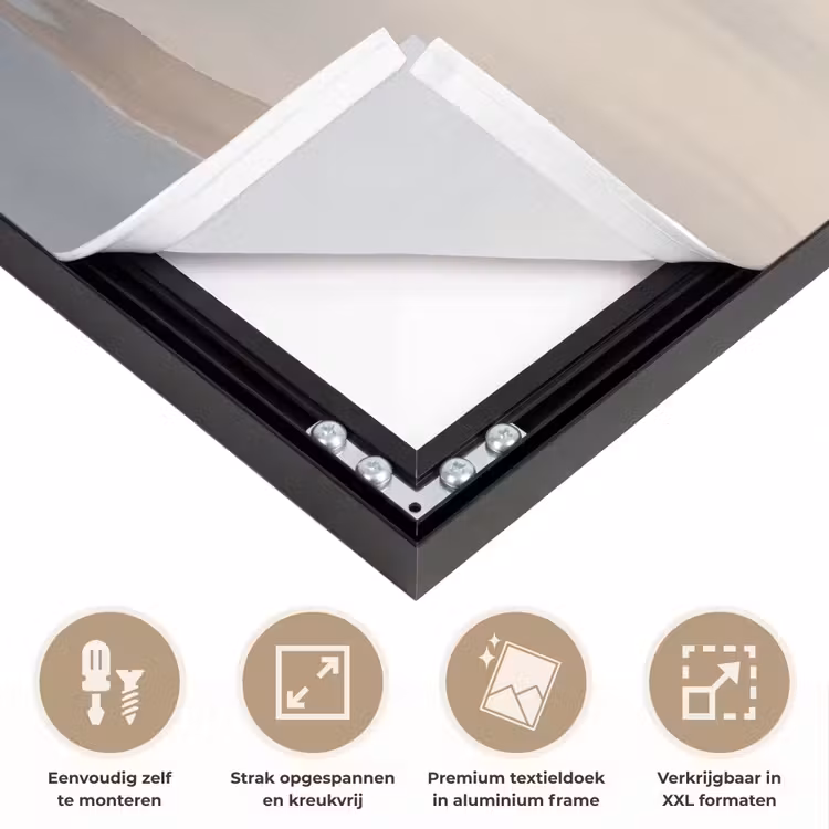 Japans - Landschap - Beige Textielframe zwart klein -USP_feed_closeupNL