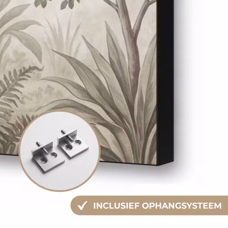 Jungle - Palmbomen - Natuur Textielframe zwart klein -USP_ophangsysteemNL