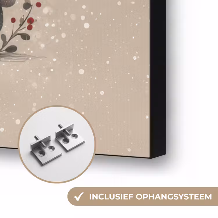 Kabouters - Kerst - Sneeuw - Puntmutsen Textielframe zwart klein -USP_ophangsysteemNL