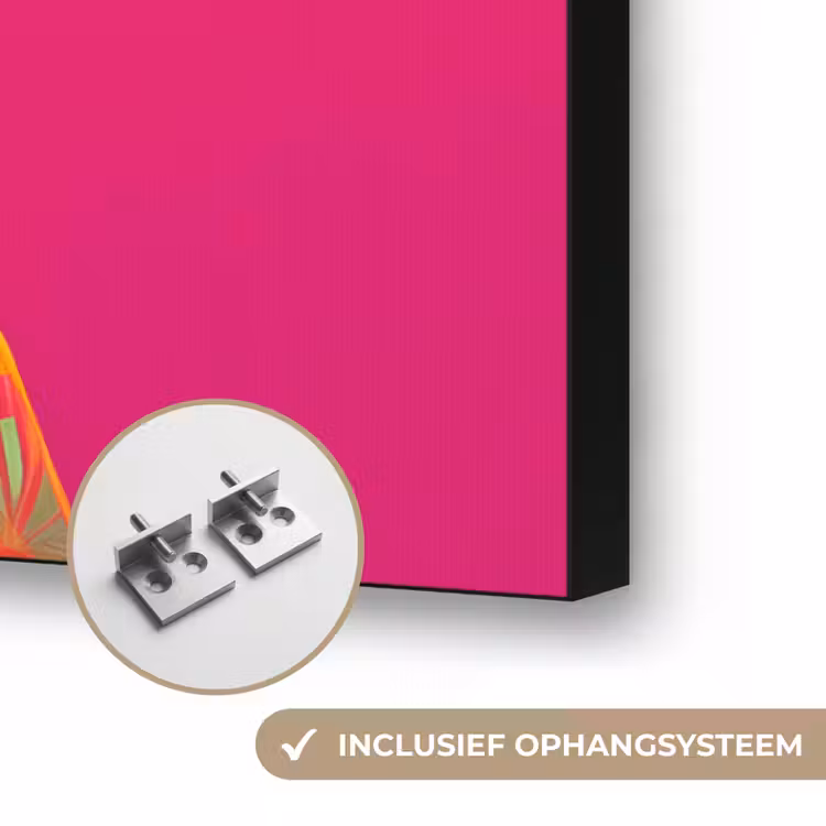 Kameel - Bloemen - Kimono - Waaiers Textielframe zwart klein -USP_ophangsysteemNL
