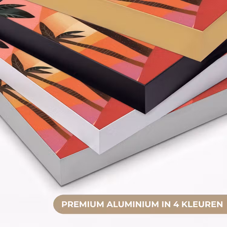 Kameel - Pyramides - Rode zon Textielframe zwart klein -USP_kleurenNL
