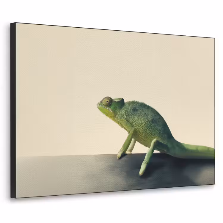 Kameleon - Groen - Minimalistisch Textielframe - compleet frame klein -3d
