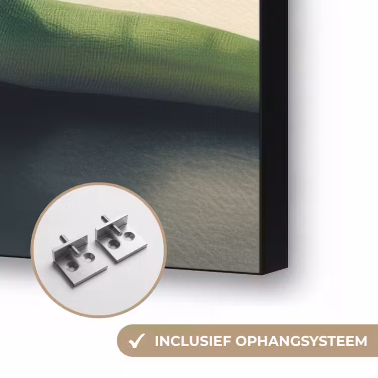Kameleon - Groen - Minimalistisch Textielframe zwart klein -USP_ophangsysteemNL