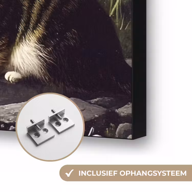 Kat - Beekje - Weide Textielframe zwart klein -USP_ophangsysteemNL