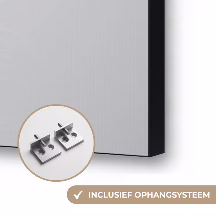 Kat - Bril - Mok - Pluizig Textielframe zwart klein -USP_ophangsysteemNL