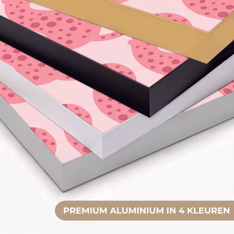 Kat - Gevlekt - Dieren - Patroon - Roze Textielframe zwart klein -USP_kleurenNL