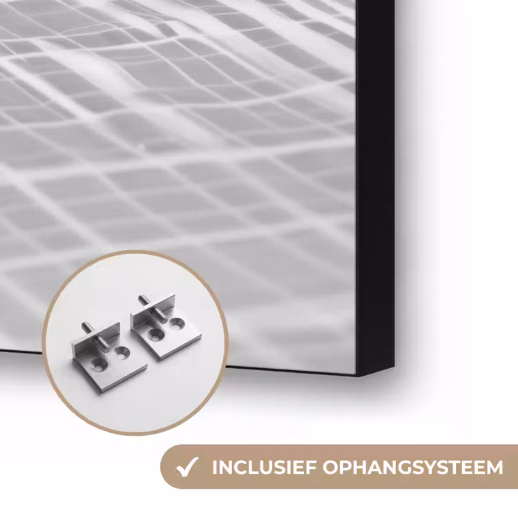 Kat - Siamees - Zwart Wit - Schattig - Dieren Textielframe zwart klein -USP_ophangsysteemNL