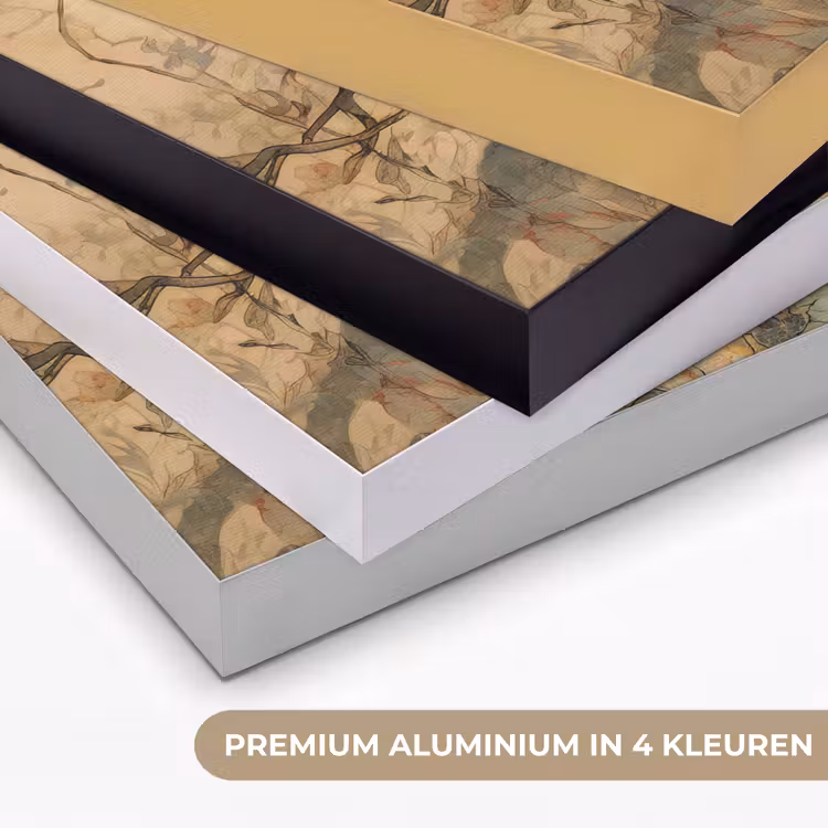 Kat - Sierlijk - Bloemen Textielframe zwart klein -USP_kleurenNL