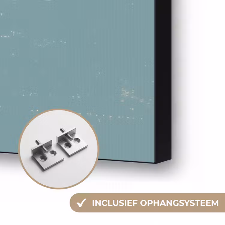 Kat - Zwart - Koffie - Minimalistisch Textielframe zwart klein -USP_ophangsysteemNL