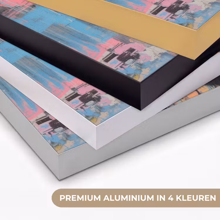 Kauwgom - Vrouw - Penseelstreken - Modern Textielframe zwart klein -USP_kleurenNL