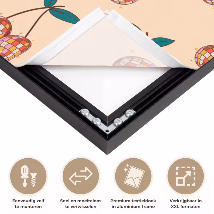 Kers - Disco - Patroon Textielframe zwart klein 947 -USP_closeupNL