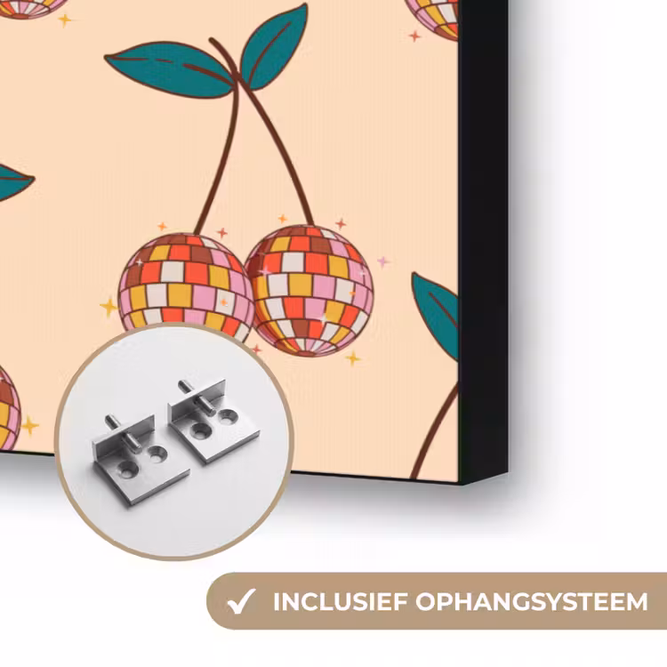 Kers - Disco - Patroon Textielframe zwart klein 947 -USP_ophangsysteemNL