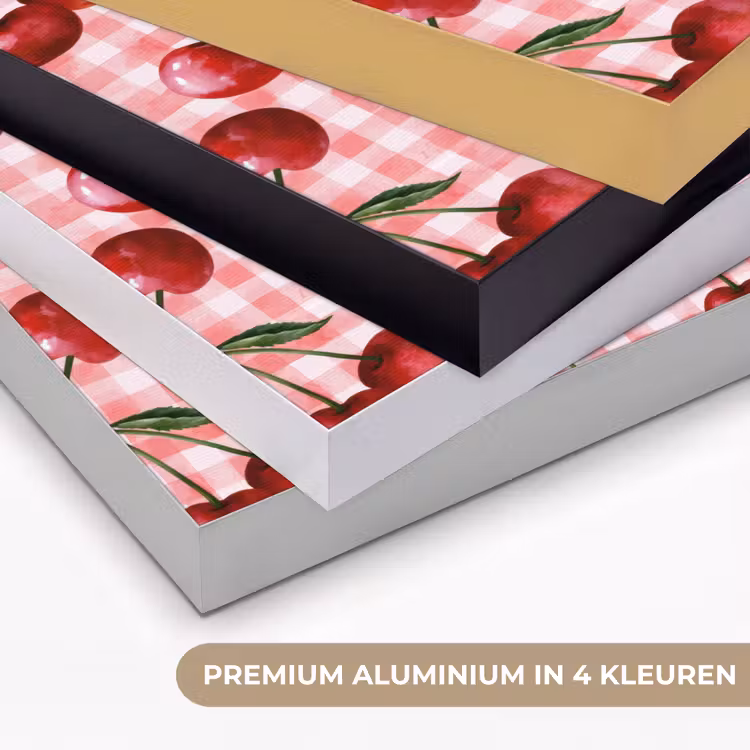 Kersen - Blokken - Rood Textielframe zwart klein 947 -USP_kleurenNL