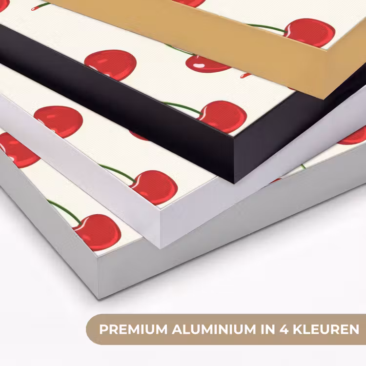 Kersen - Minimalistisch - Rood Textielframe zwart klein 947 -USP_kleurenNL