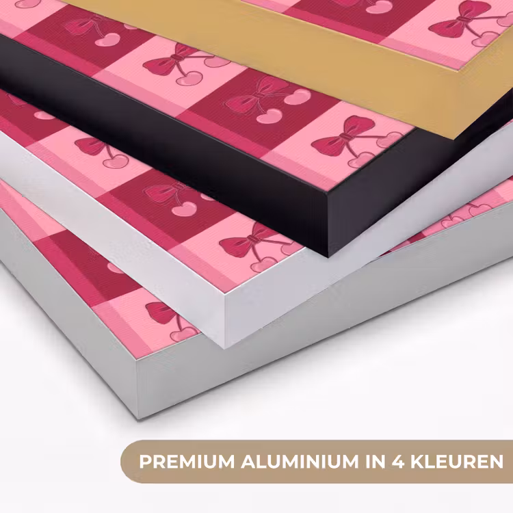 Kersen - Strikjes - Speels - Roze - Bordeaux Textielframe zwart klein 947 -USP_kleurenNL