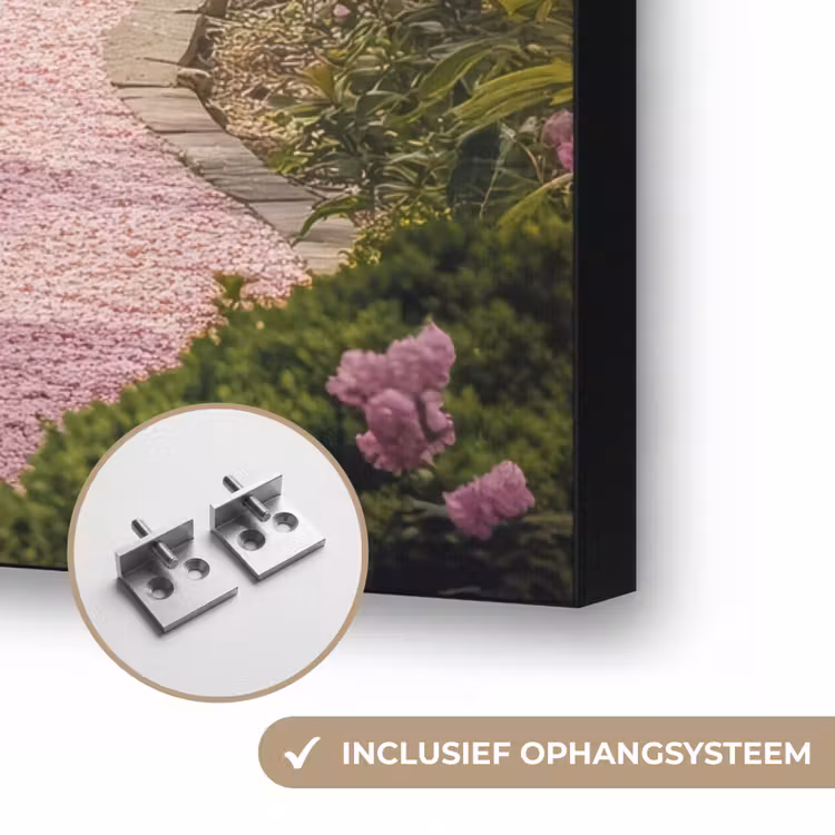 Kersenbloesem - Natuur - Sakura - Pad - Japanse tuin Textielframe zwart klein -USP_ophangsysteemNL