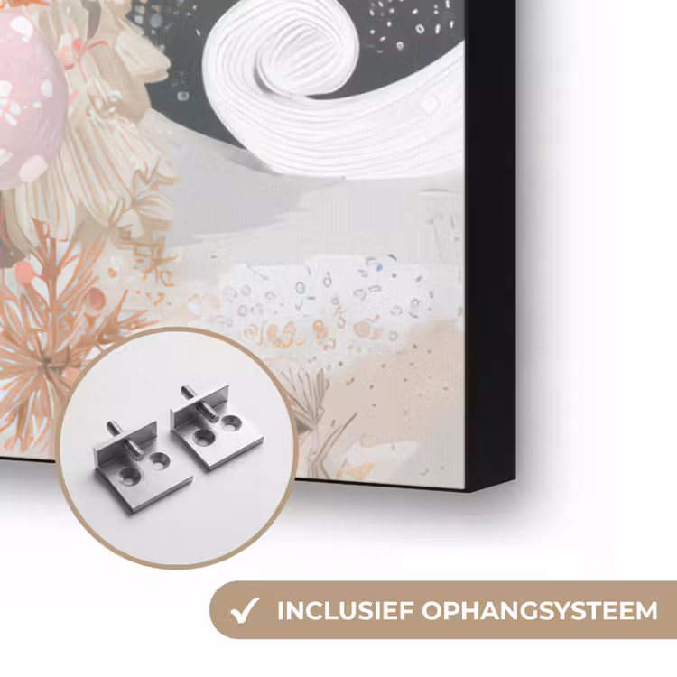 Kerst - Gnomen - Pastel Textielframe zwart klein -USP_ophangsysteemNL