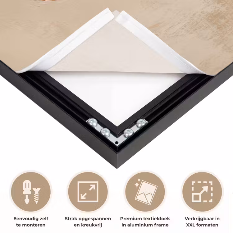 Kerst - Hert - Gewei - Kerstbal - Rendier Textielframe zwart klein -USP_feed_closeupNL