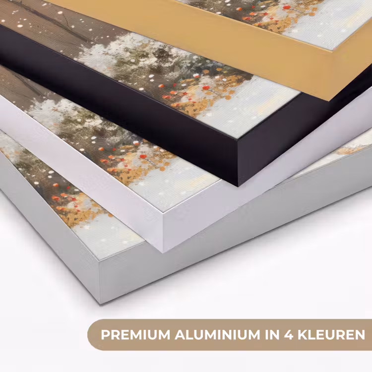 Kerst - Huis - Winter - Sneeuw Textielframe zwart klein -USP_kleurenNL