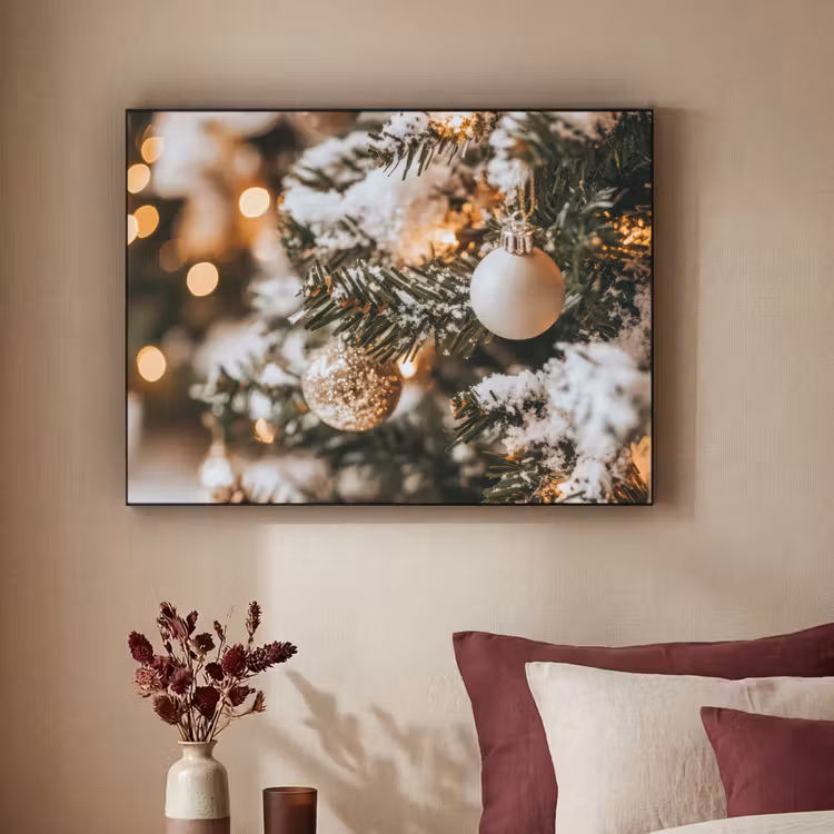 Kerst - Kerstboom - Winter - Binnen - Sneeuw Textielframe - compleet frame klein -sfeer1