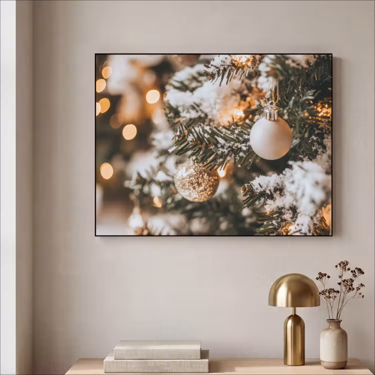 Kerst - Kerstboom - Winter - Binnen - Sneeuw Textielframe - compleet frame klein -sfeer2