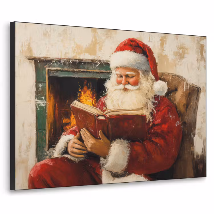 Kerst - Kerstman - Winter - Open Haard Textielframe - compleet frame klein -3d