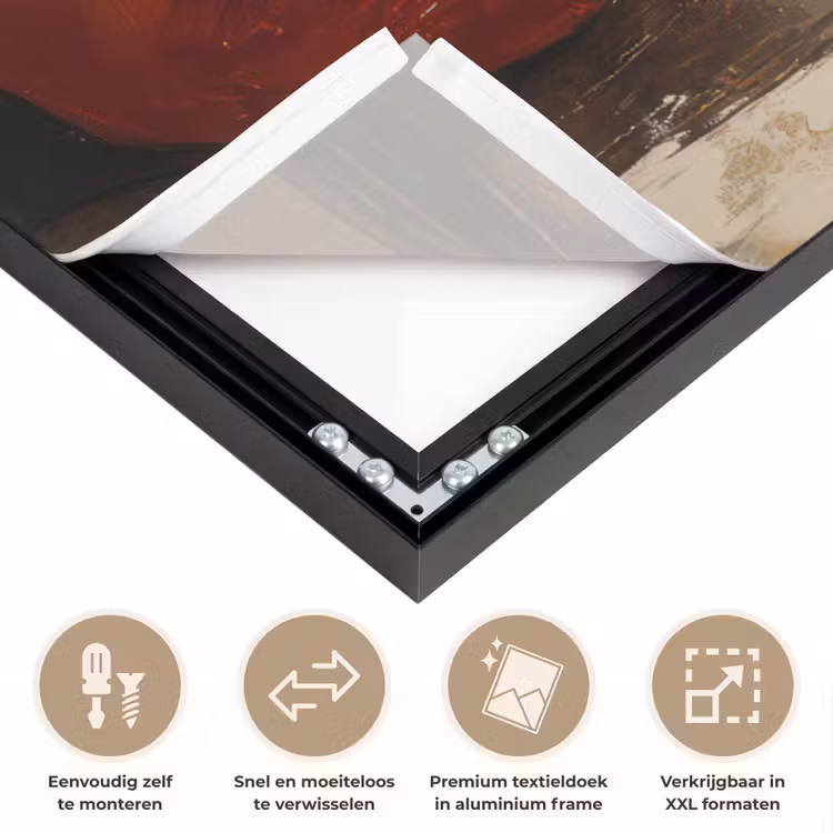 Kerst - Kerstman - Winter - Open Haard Textielframe zwart klein -USP_closeupNL