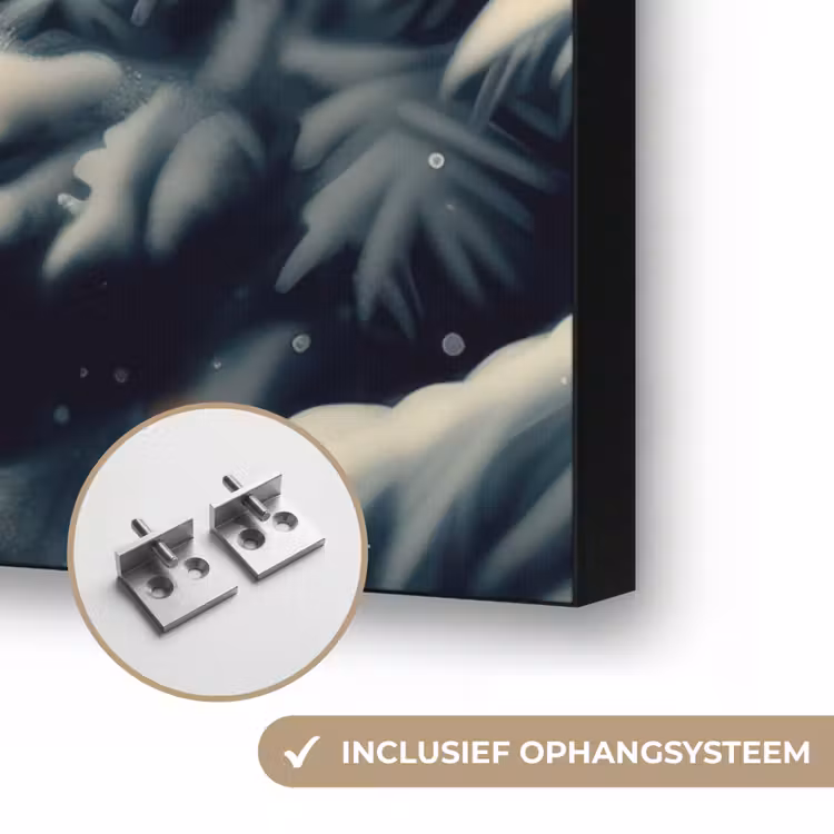 Kerst - Magie - Bos - Kleurrijk Textielframe zwart klein -USP_ophangsysteemNL