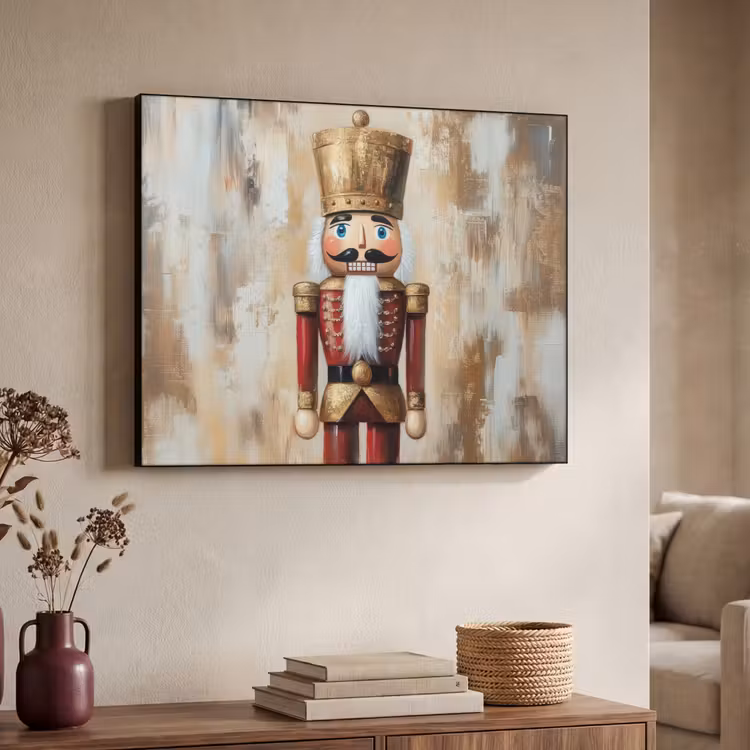 Kerst - Poppetje - Abstract Textielframe - compleet frame klein -sfeer3
