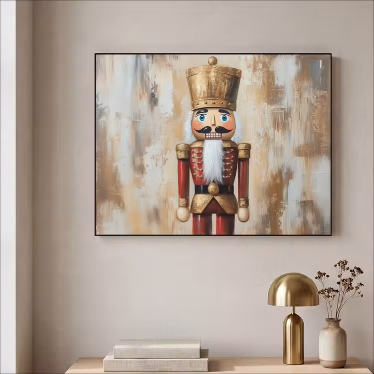 Kerst - Poppetje - Abstract Textielframe - compleet frame klein -sfeer2