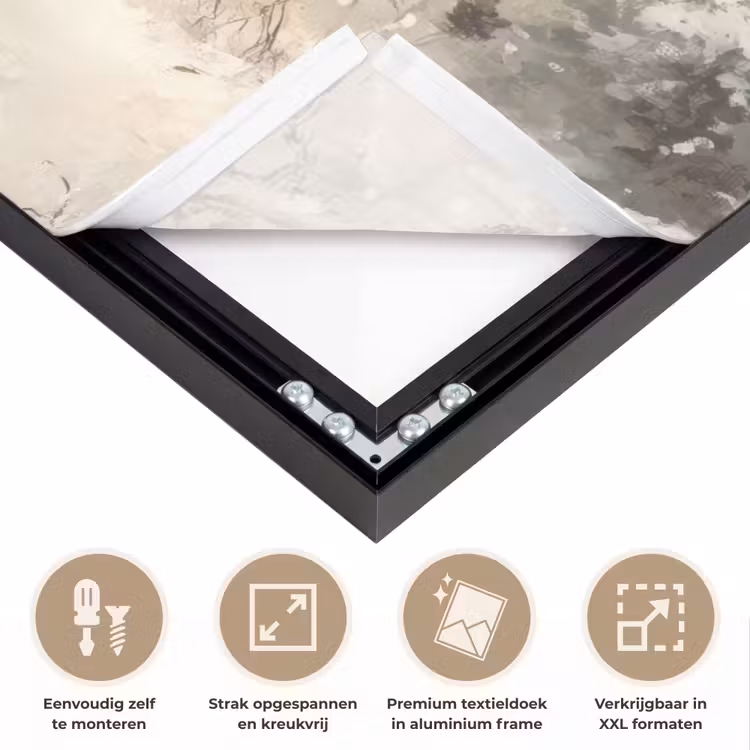 Kerst - Rendier - Winter - Krans Textielframe zwart klein -USP_feed_closeupNL