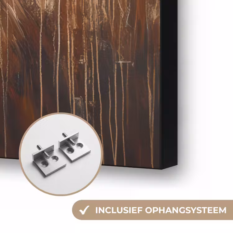 Kerst - Schotse Hooglander - Bruin - Krans Textielframe zwart klein -USP_ophangsysteemNL