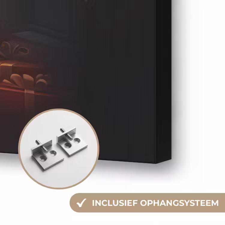 Kerstboom - Cadeau - Kerst - Winter Textielframe zwart klein -USP_ophangsysteemNL