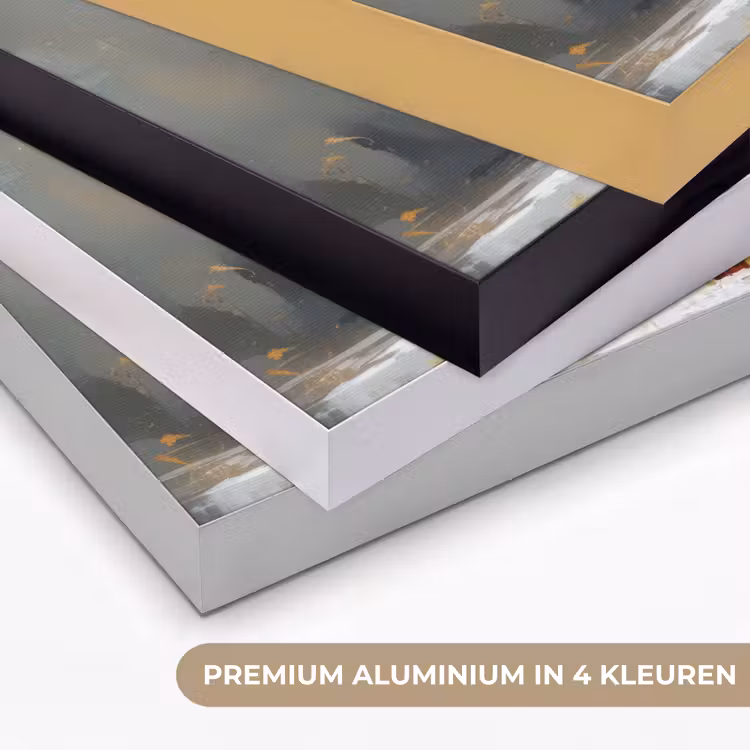 Kerstboom - Cadeaus - Rood - Goud Textielframe zwart klein -USP_kleurenNL