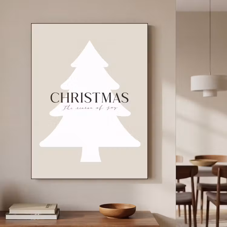 Kerstboom - Japandi - Christmas - Beige Textielframe - compleet frame klein -sfeer2