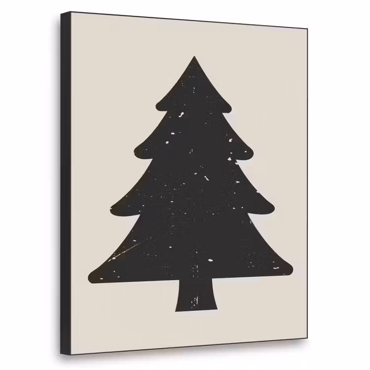 Kerstboom - Zwarte kerstboom - Boom - Japandi Textielframe - compleet frame klein -3d
