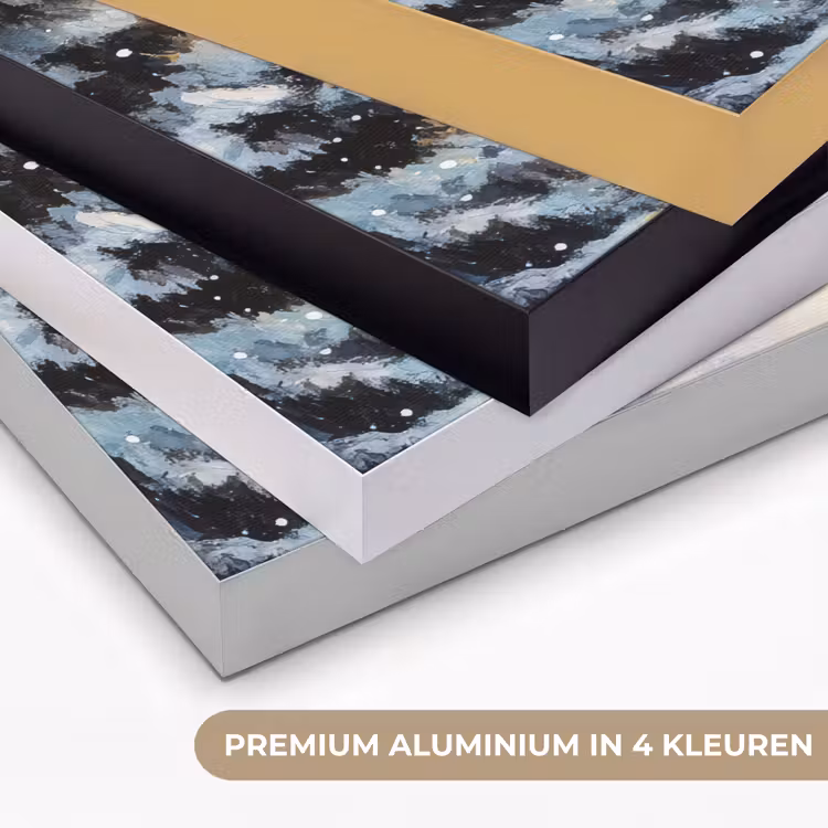 Kerstdorp - Huizen - Sneeuw - Kerst Textielframe zwart klein -USP_kleurenNL