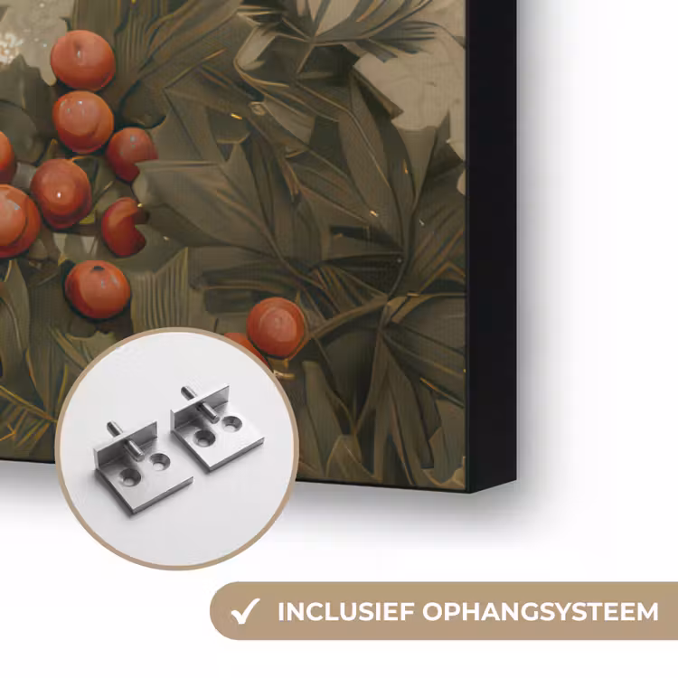 Kerstgnome - Konijntjes - Kleurrijk Textielframe zwart klein -USP_ophangsysteemNL