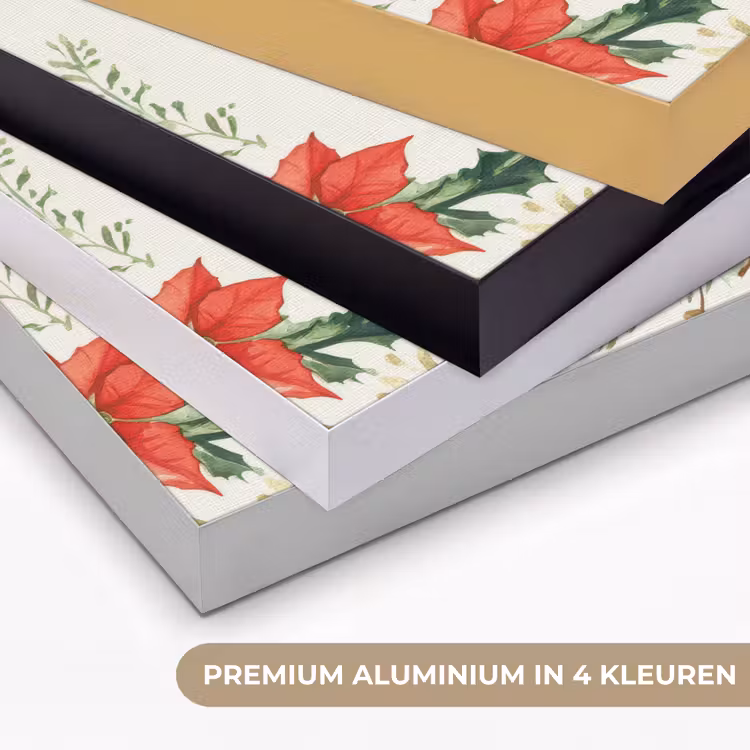Kerstkrans - Hert - Hulst - Rood Textielframe zwart klein -USP_kleurenNL