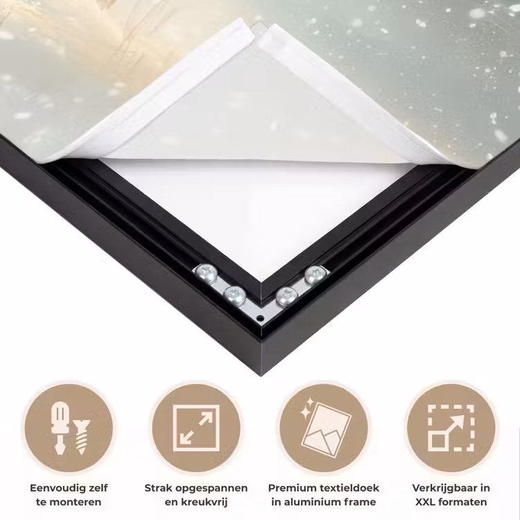 Kerstmagie - Winterwoud - Rendier Textielframe zwart klein -USP_feed_closeupNL