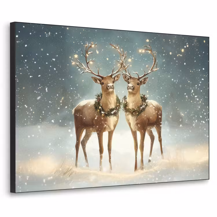 Kerstmagie - Winterwoud - Rendier Textielframe zwart klein -3d