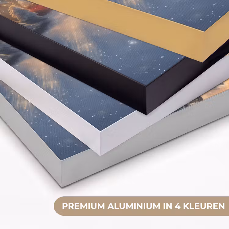 Kerstman - Dorp - Hert - Donker Textielframe zwart klein -USP_kleurenNL