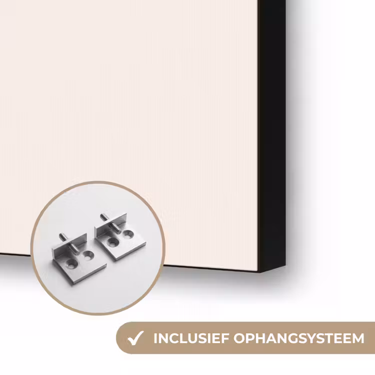 Kerstman - Kerst - Quote - Beige Textielframe zwart klein -USP_ophangsysteemNL