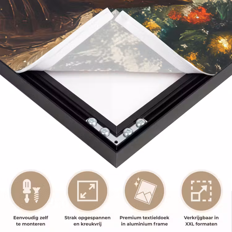 Kerstman - Kerst - Winter - Kerstboom Textielframe zwart klein -USP_feed_closeupNL