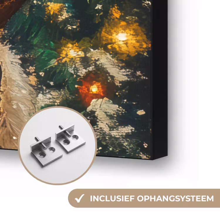 Kerstman - Kerst - Winter - Kerstboom Textielframe zwart klein -USP_ophangsysteemNL