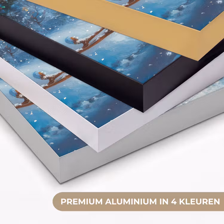 Kerstman - Rendier - Kerst - Sneeuw Textielframe zwart klein -USP_kleurenNL