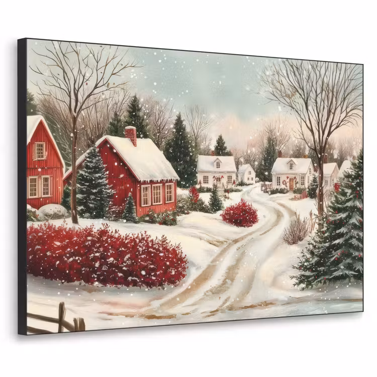 Kerstsfeer - Landelijk - Rood Textielframe - compleet frame klein -3d